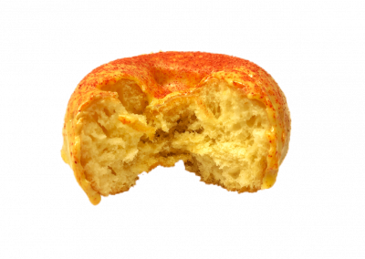 Lemon glazed donut with li hing mui powder dusted on top from Purvé Donut Stop Hawaii