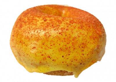 Lemon glazed donut sprinkled with li hing mui powder from Purvé Donut Stop Hawaii